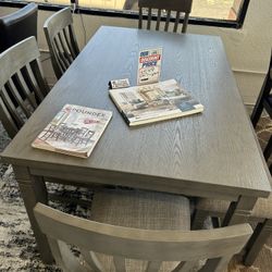 Comedor Para 6 Personas De Madera Color Gris