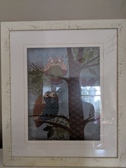 Owl picture, with frame