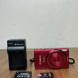 Canon PowerShot ELPH 150 IS 20MP Digital Camera 10x Zoom - Red 16 GB Card