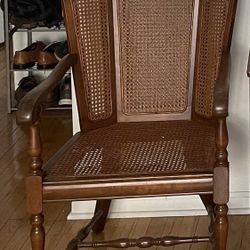 Caned Wooden Armchair