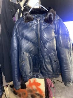 Leather V Bomber Jacket Coat