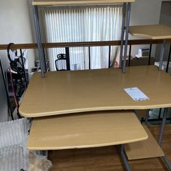 Desk, With Wheels Used And Normal Wear 