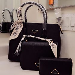 Black Three Piece Handbag