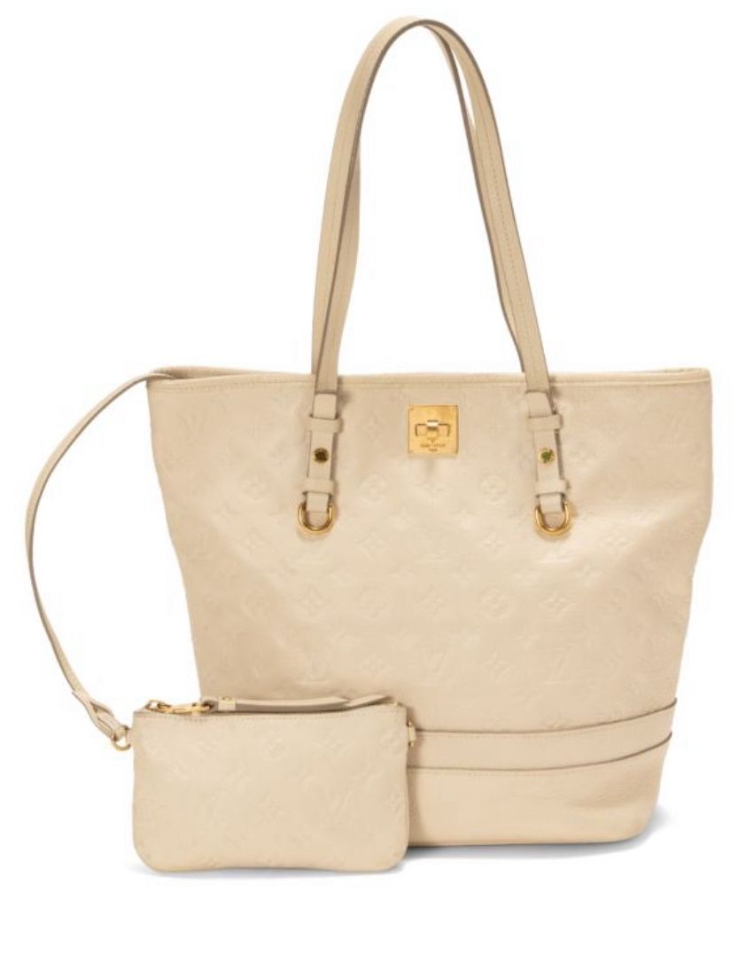 LOUIS VUITTON Citadine PM Bag Tote Bag Empreinte White