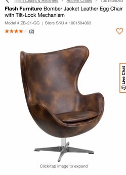 Restoration Hardware, Copenhagen Leather Swivel Chair