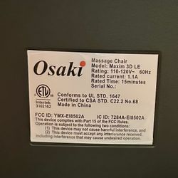 Osaki massage chair Maxim 3D LE