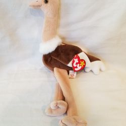 Ty Beanie Baby "Stretch" the Ostrich - New w/tag