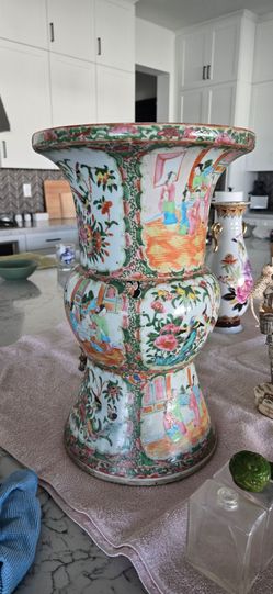 Vintage Large Chinese Porcelain Gu Vase