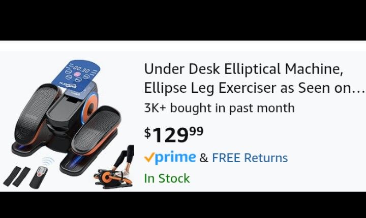 Under Desk Elliptical Machine, Ellipse Leg Exerciser as Seen on Tv for Seniors Adults with 12 Adjustable Speed, Quiet & Portable Seated Pedal Exercise