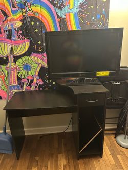 Computer Desk + TV – $55 for Both OBO