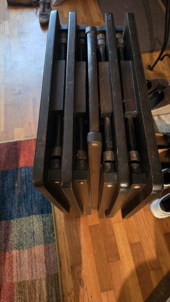 Dark wood Coffee Table Tv Tray Portable With Stand. Nice Shape