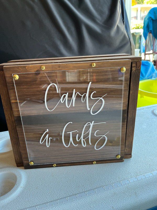 Wedding Wood Card Box And Signs