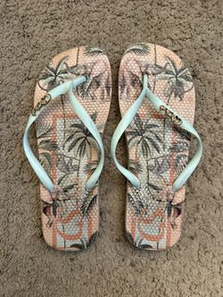 palm tree flip flops