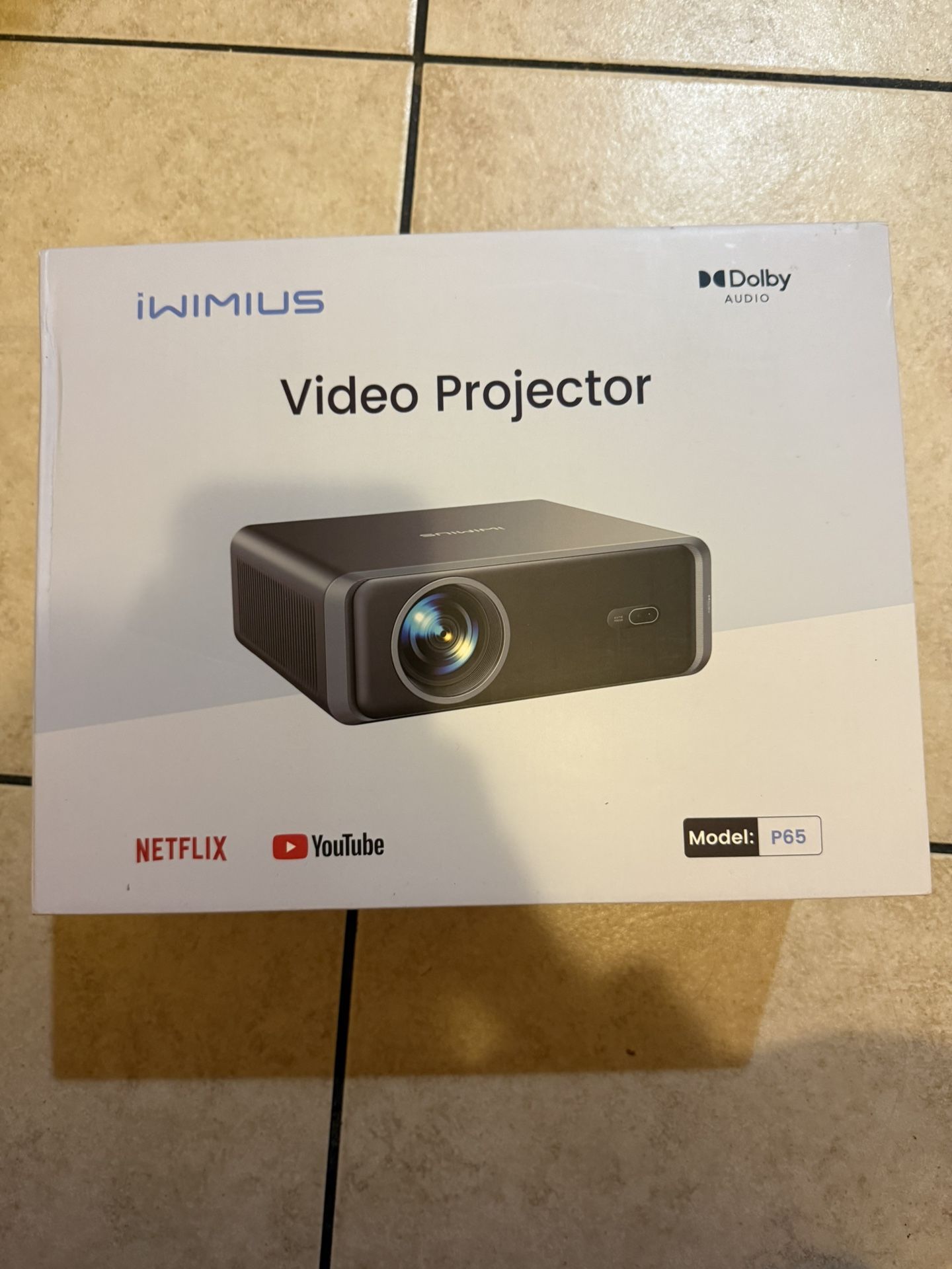 Netflix-Licensed/Compact Design] Smart Outdoor Projector with WiFi6 and Bluetooth, 4K Supported Movie Projector, DoIby Audio w/ HDMI ARC, Built-in App