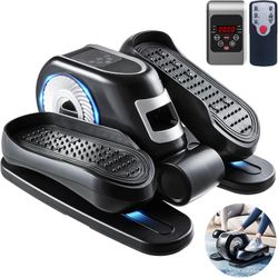 Under Desk Elliptical Machine, Ellipse Leg Exerciser w/Remote Control & 12 Adjustable Speeds, Noiseless Seated Pedal Exerciser, Fully Assembled Electr