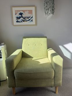 Christopher Knight Home Green Arm Chair + Storage Ottoman