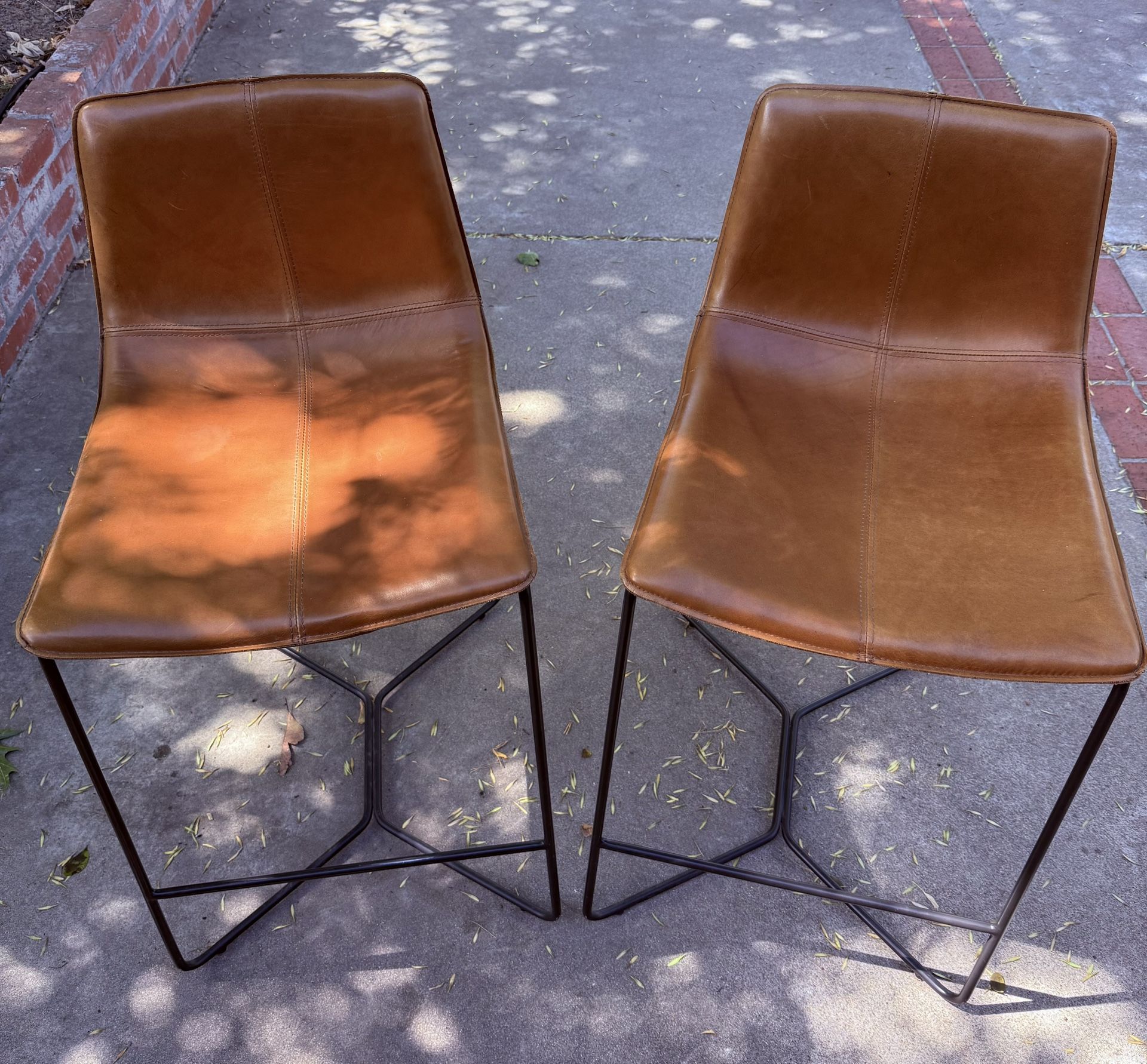 West Elm Leather Counter Stools - New Price!