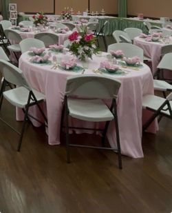 Baby Shower - Pink Circle Table Cloths