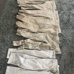 9 Pair Of kids Khakis Size 8, Mostly From Old Navy