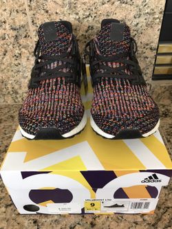ADIDAS ULTRABOOST ULTRA BOOST MULTICOLOR RAINBOW SIZE 9 RETRO BRED YEEZY FOAMPOSITE