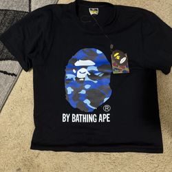 blue camo bape shirt 