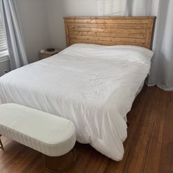 King Bed With Mattress Plus Free Ottoman For Sale 