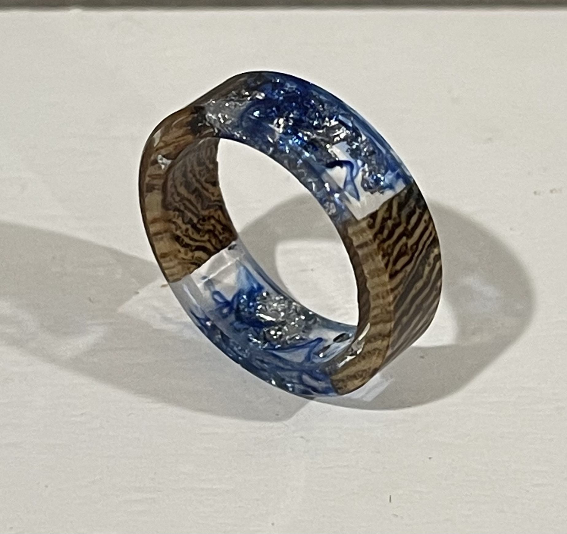Brand new size 7 handmade wood resin ring with turquoise and gold foil  inside for Sale in Covina, CA - OfferUp