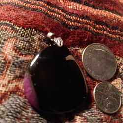 Black / Purple Agate Pendant 