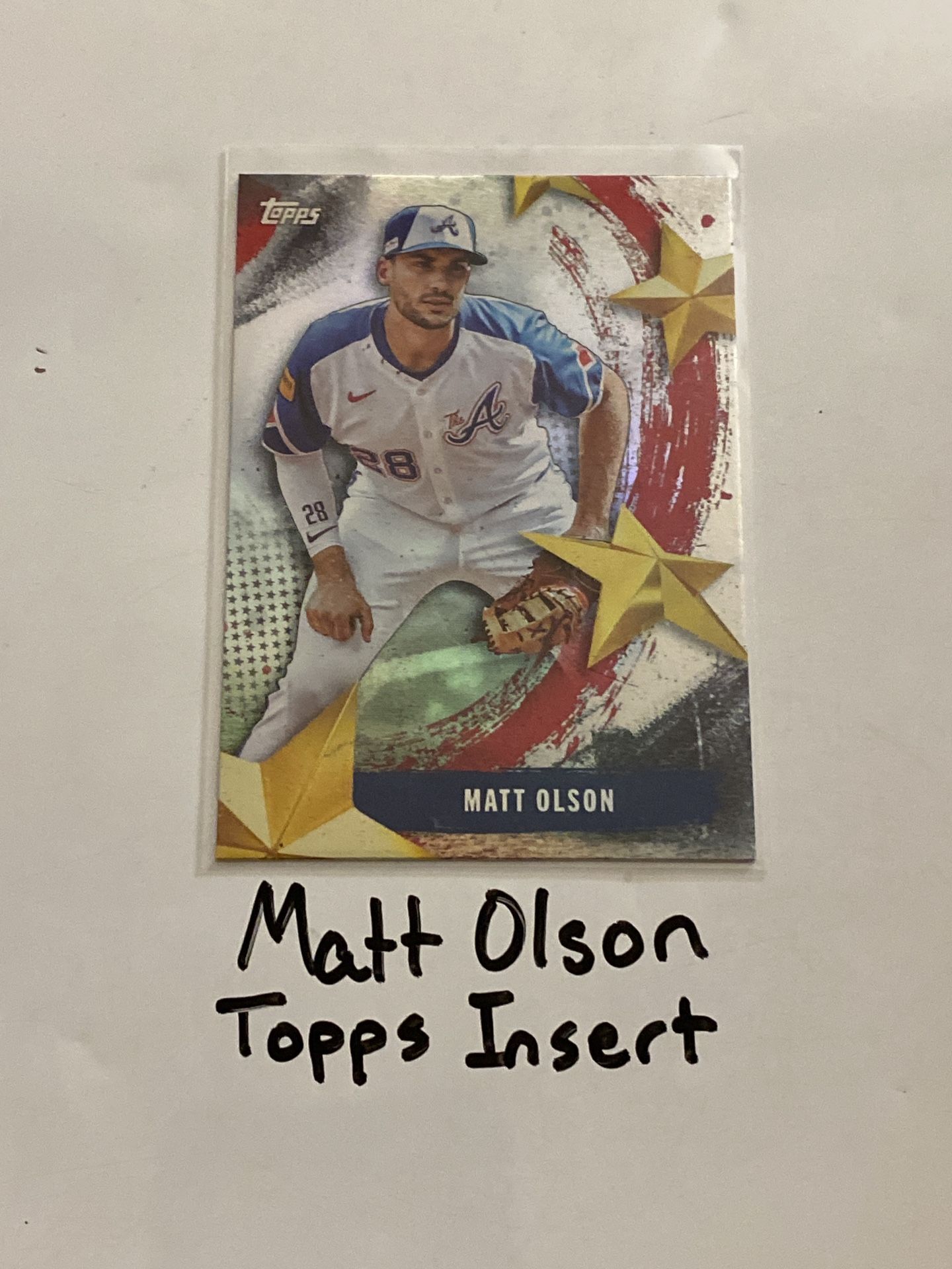 Matt Olson Atlanta Braves 1st Baseman Topps Short Print Insert Card.