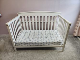 Used Crib and Waterproof Mattress