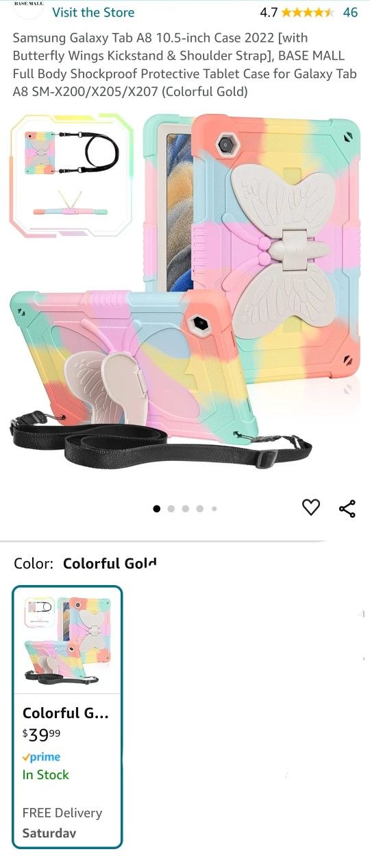 Samsung Galaxy A8 case. Heavy duty. Has Strap. (No Tablet, Just The Case)