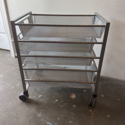 ELFA Metal Storage Cart On Wheels