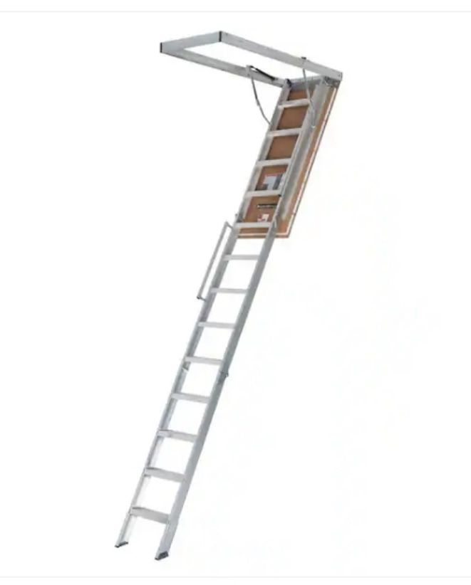 Louisville Ladder Energy Efficient 10 ft.- 12 ft., 22.5 in. x 63 in. Insulated Aluminum Attic Ladder