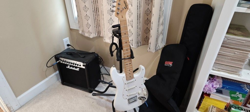 Electric Guitar And Marshall Amp