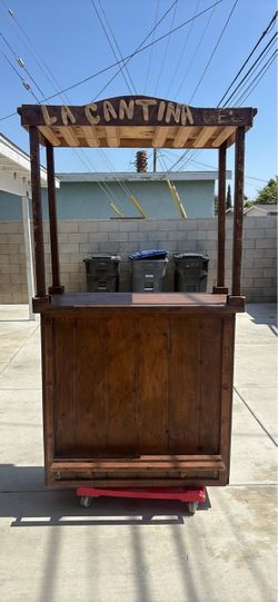 La Cantina Wooden Bar Cart Stand