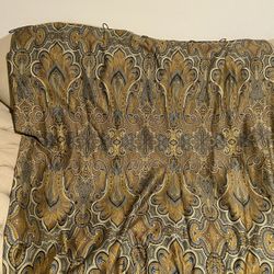 Custom Made Drapes - Paisley print, lined, attached hardware