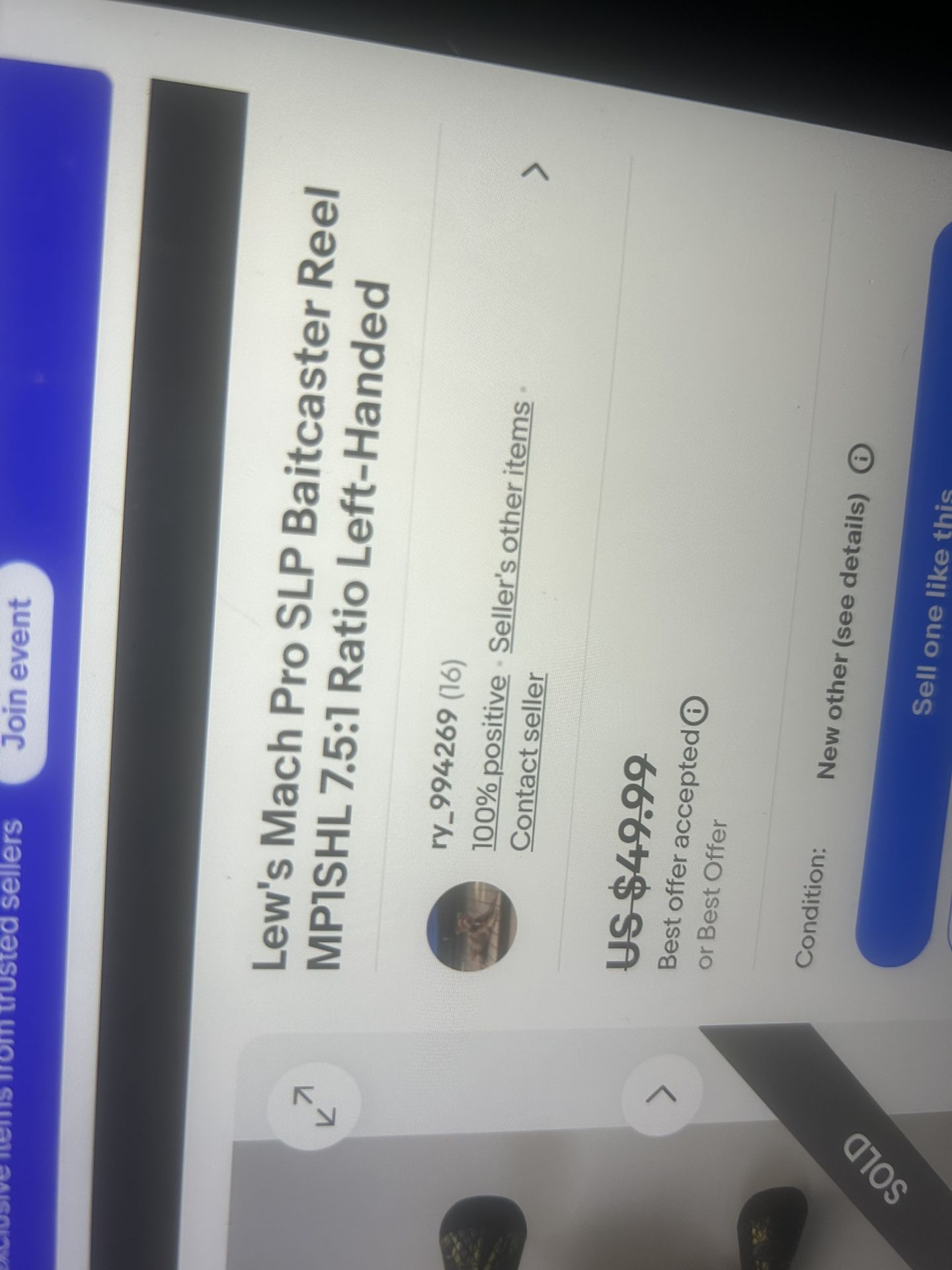 Lew’s Mock Pro Left-Handed Bait Caster Real