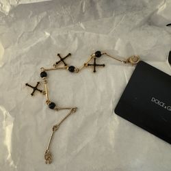 Dolce&Gabana DNA Crystal Cross Charm Bracelet