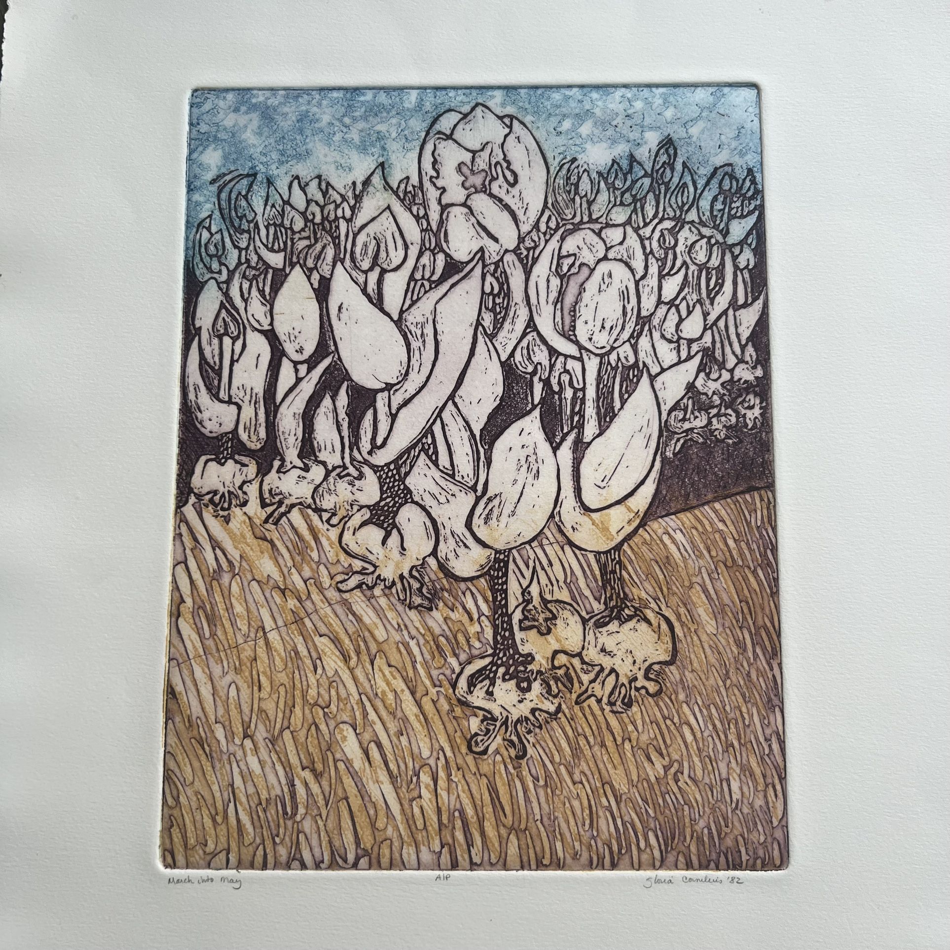 BEAUTIFUL Oregon Art Linocut Prints Gloria Cornelius Pastoral Local Vintage