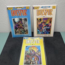 Set of 3 VTG Eclipse Mini-Series Hotspur Comic Books, 1987, No. 1, 2, 3