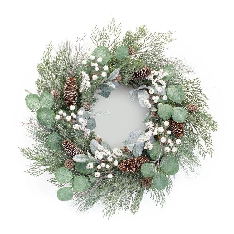 21.5" Pine & Eucalyptus Leaf Wreath