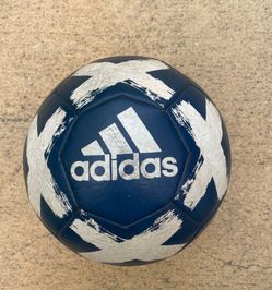 Adidas white and navy blue soccer ball size 5 made in Pakistan
