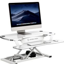 29-74 VERSADESK Electric Standing Desk Converter, 36 Inch PowerPro 36 Inch Height-Adjustable Sit Stand Desktop Riser with Keyboard Tray, USB Charging 