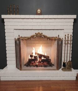 French vintage style fireplace screen