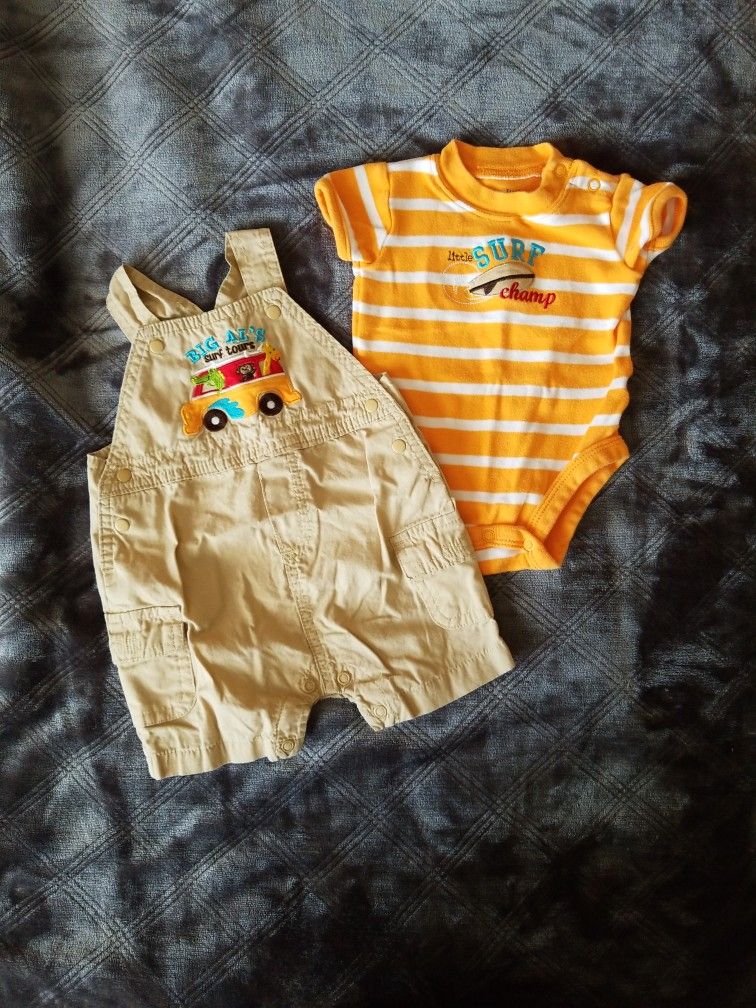 Boys 3 Month Onesie/Overalls Set