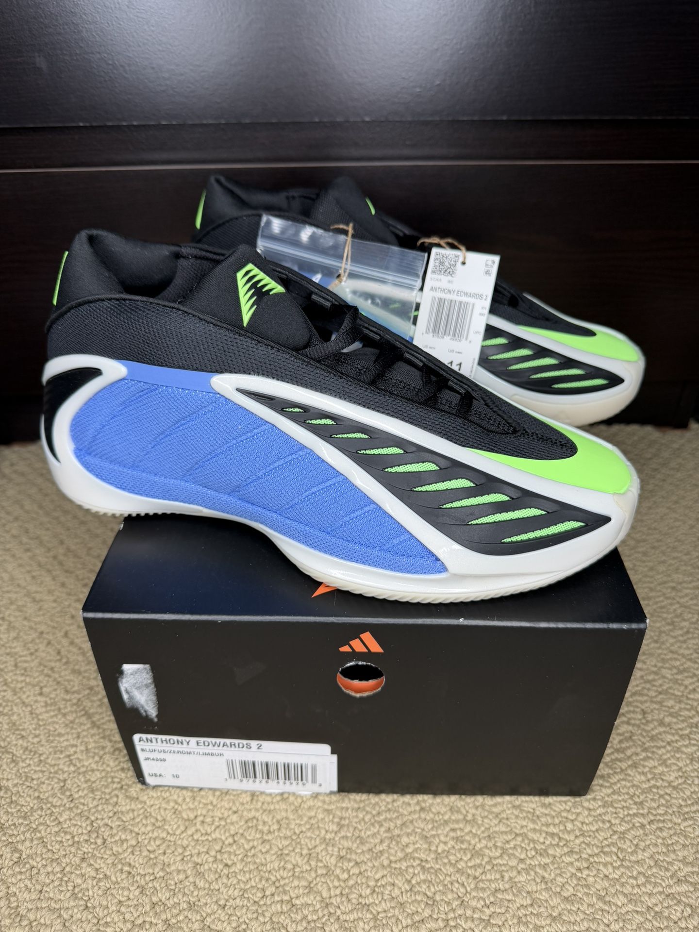 PRICE FIRM Adidas Anthony Edwards AE2 Basketball Shoes JR4359 Blue Fusion (Men’s Size 10)