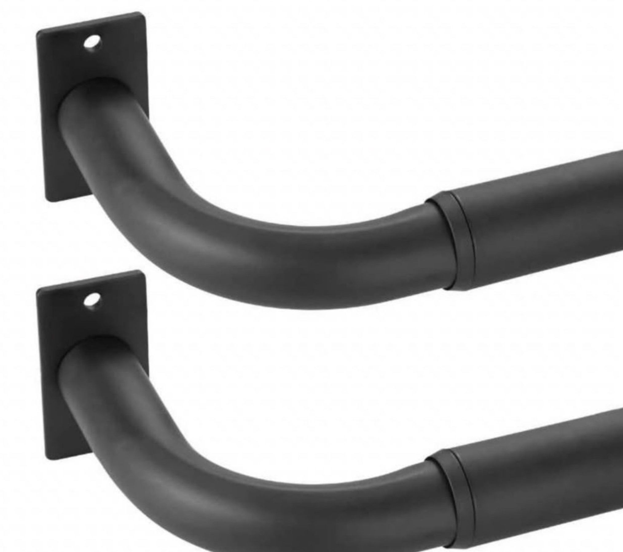 28-48” Matte Black Wrap-Around Curtain Rods