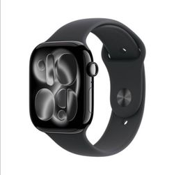 Apple Watch Series 11 GPS 42mm Jet Black Aluminum Case with Black Sport Band - S/M NIB SEALED