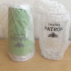Patron tequila bar shaker and Pint glass