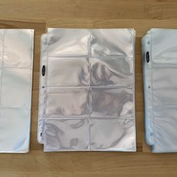 Clear binder sheets for trading card collection